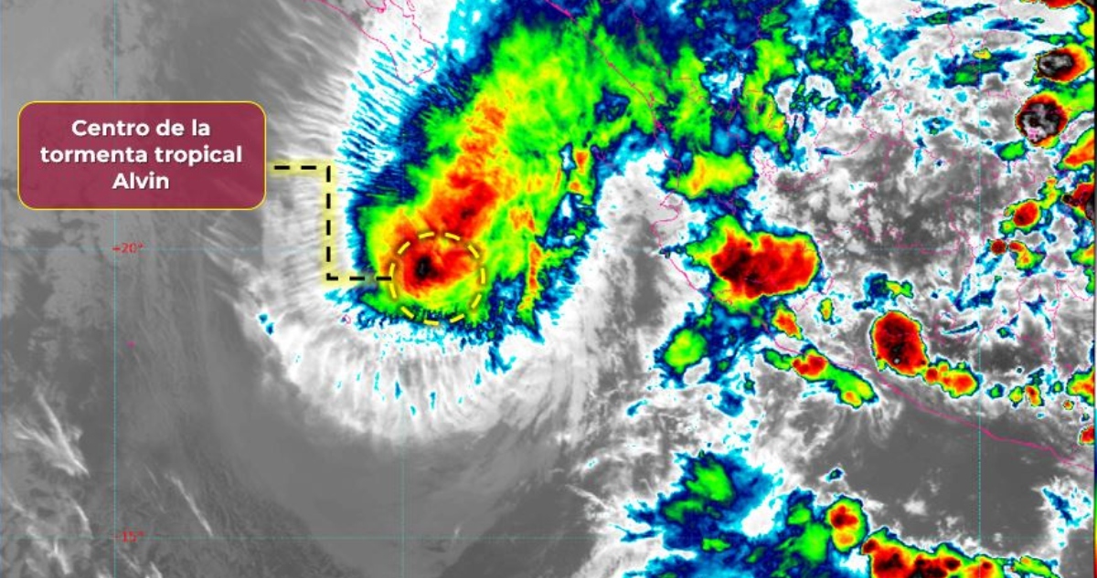 La Tormenta Tropical "Alvin" avanza hacia Baja California; generará fuertes lluvias.